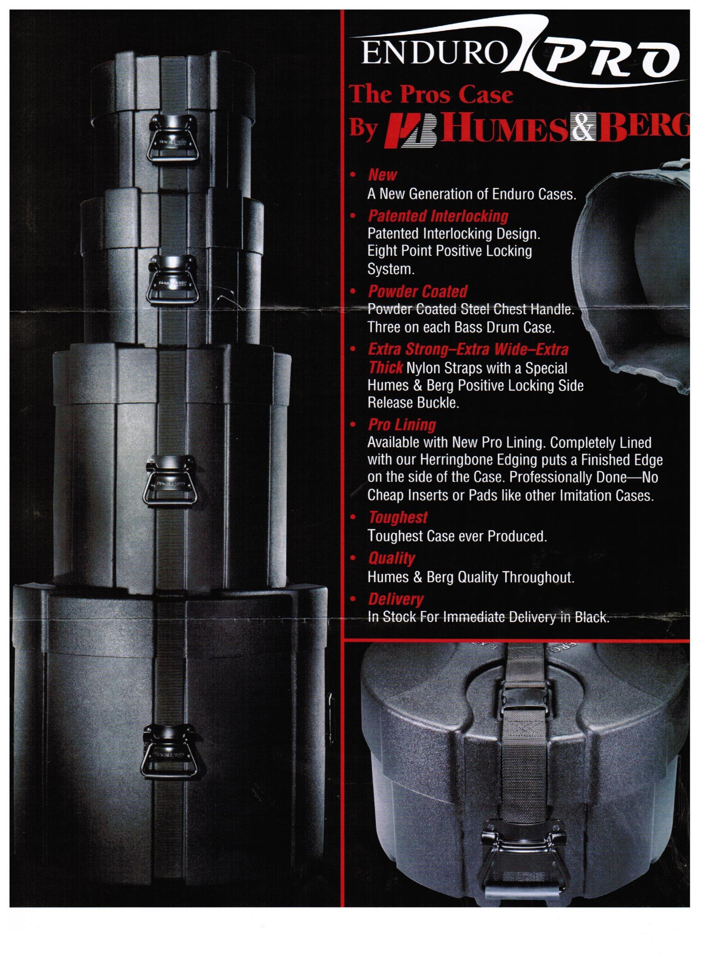 Stackable Enduro Pro drum cases by Humes and Berg