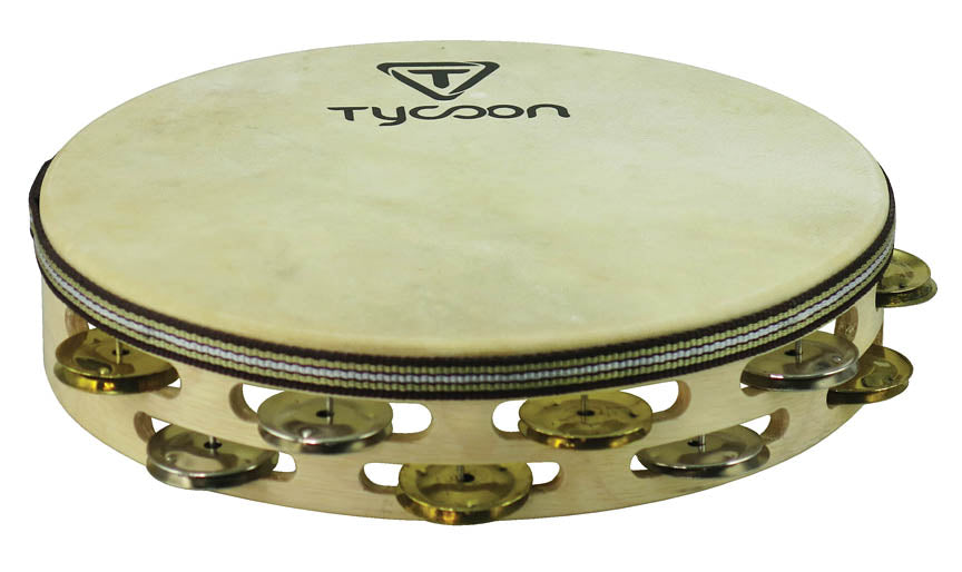 Tambourine - Tycoon 10 Inch wood double row jingles with head