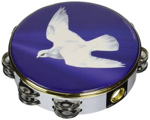 Tambourine - Religious Dove Tambourine, Double Row